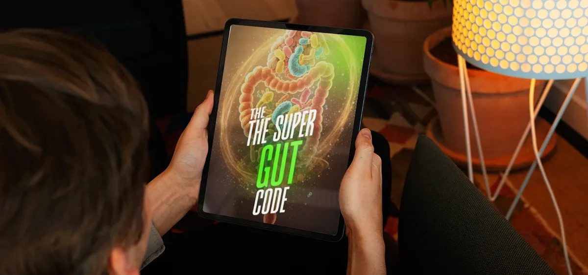 The Super Gut Code e-book on a tablet